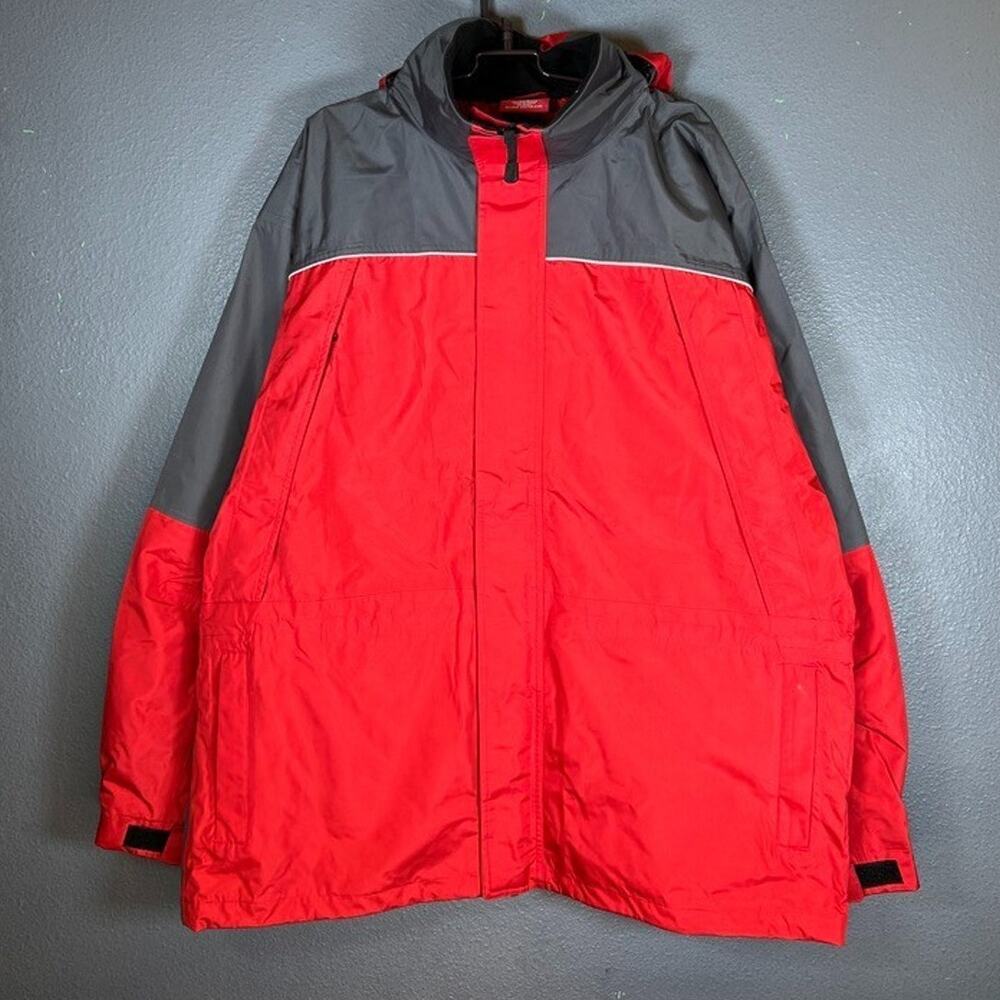 Marlboro Red Gray Weatherproof Lined Ski Snowboard Jacket Men's Size XXL Unique